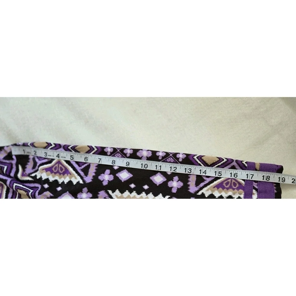 Tory Burch Purple Geometric Ikat Print Split Neck Tunic Dress Size 6 Boho Chic‎